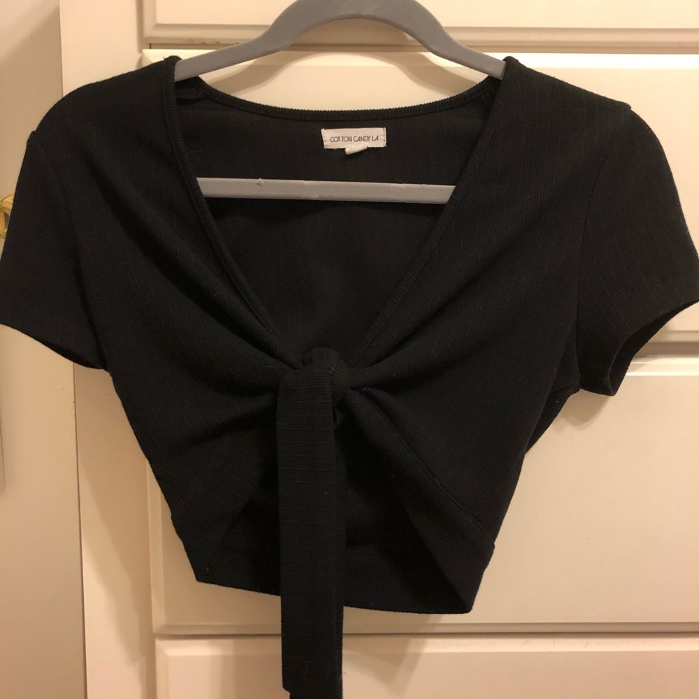 Black tie crop top
